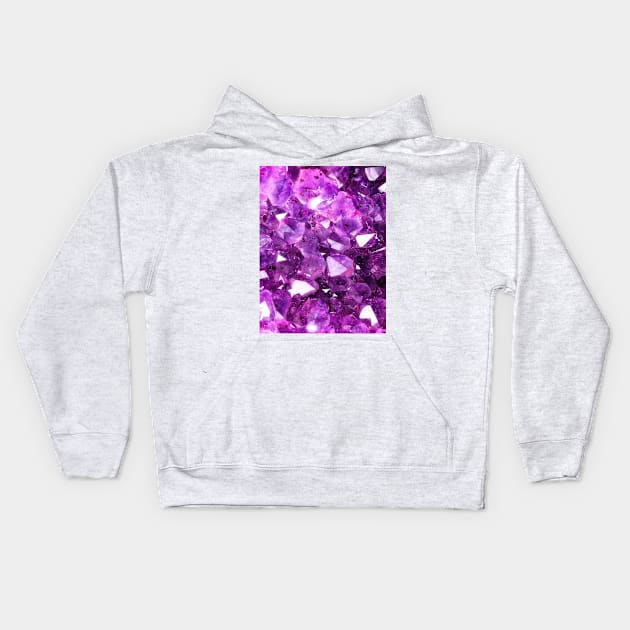 Purple Amethyst Geode Crystal Kids Hoodie by NewburyBoutique